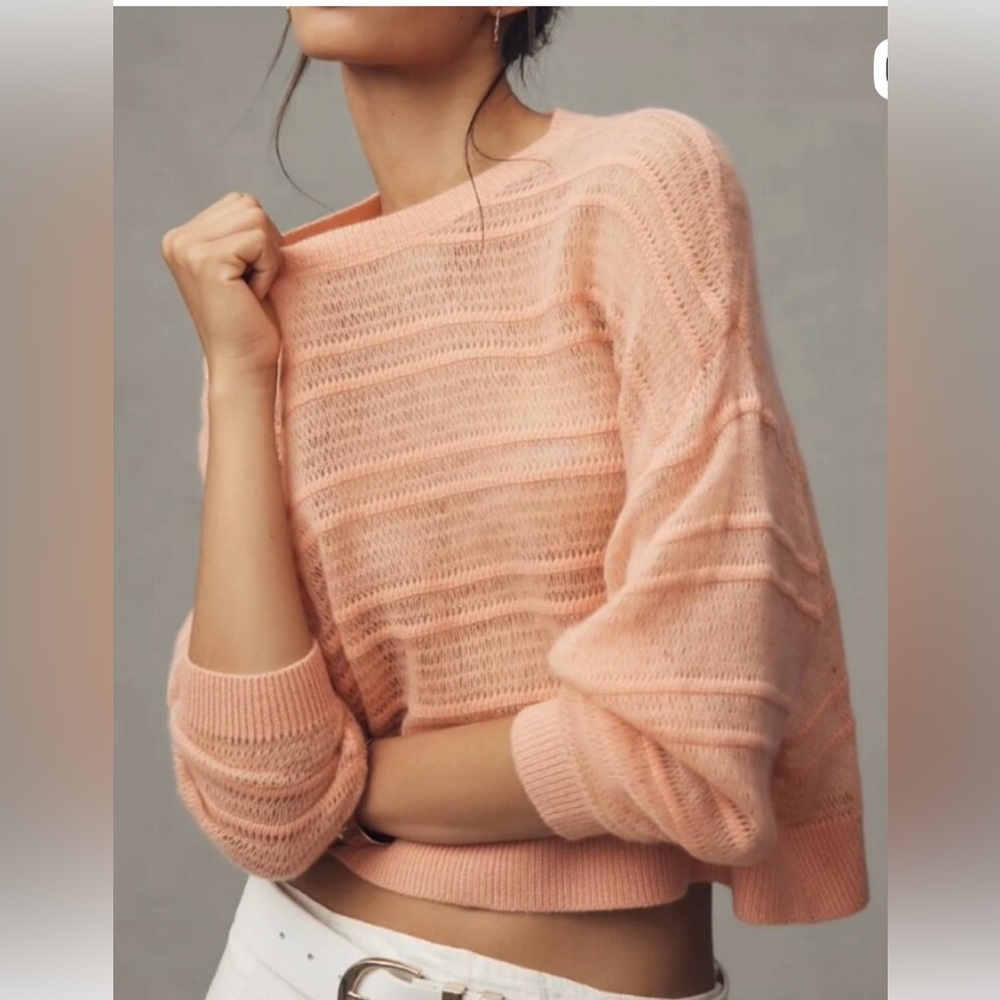 Pilcro Peach Crewneck Sweater